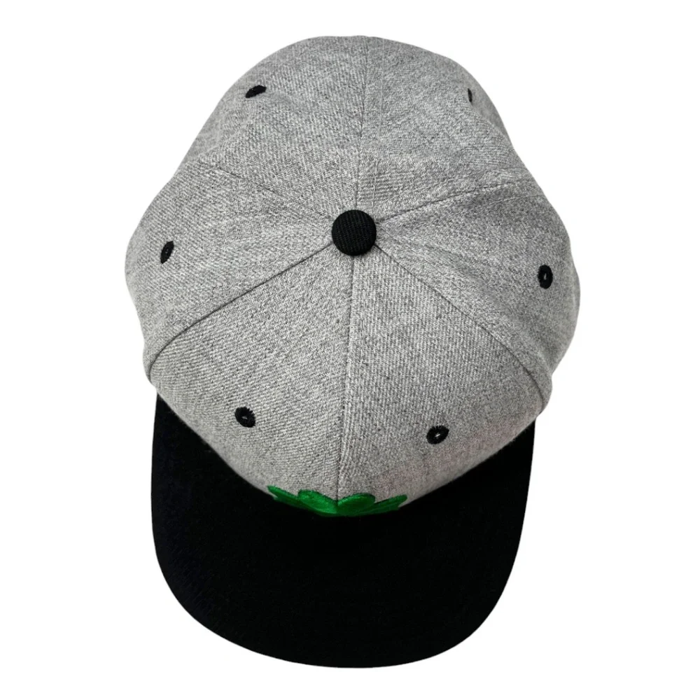 NWOT Boston Shamrock 3D Embroidered Flat Brim Hat Wool Blend Snapback